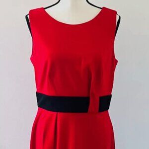 Calvin Klein Women's Red Career Formal Sheath Sleeveless Dress Size 10
